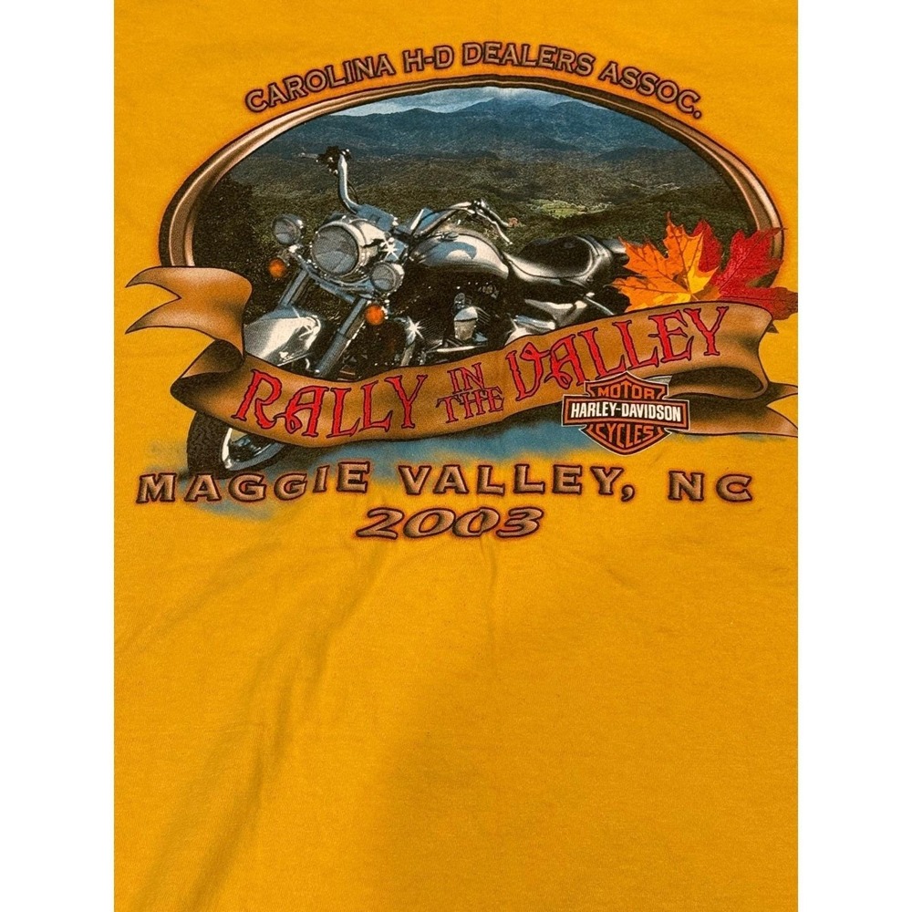 Harley Davidson Rally in the Valley T Shirt Yellow‎ 2XL Men's 2003